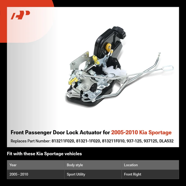 Front Passenger Door Lock Actuator for 2005-2010 Kia Sportage