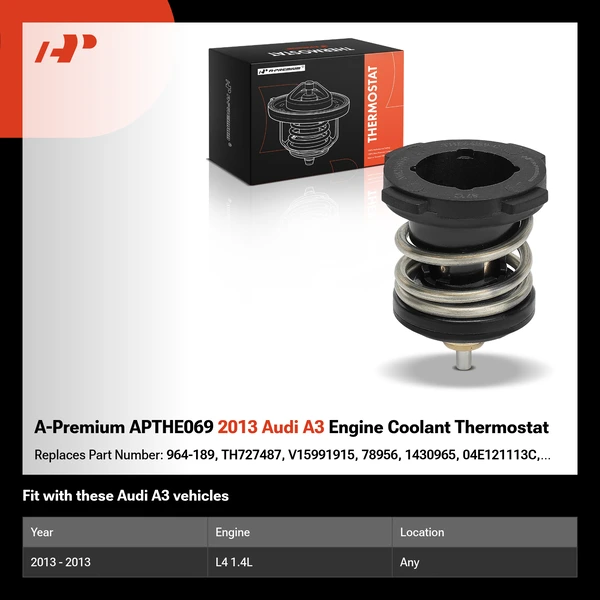 A-Premium APTHE069 2013 Audi A3 Engine Coolant Thermostat