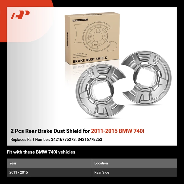 2 Pcs Rear Brake Dust Shield for 2011-2015 BMW 740i