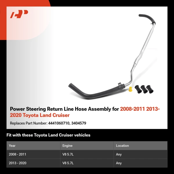 Power Steering Return Line Hose Assembly for 2008-2011 2013-2020 Toyota Land Cruiser