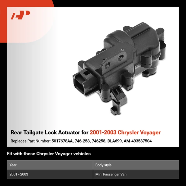Rear Tailgate Lock Actuator for 2001-2003 Chrysler Voyager