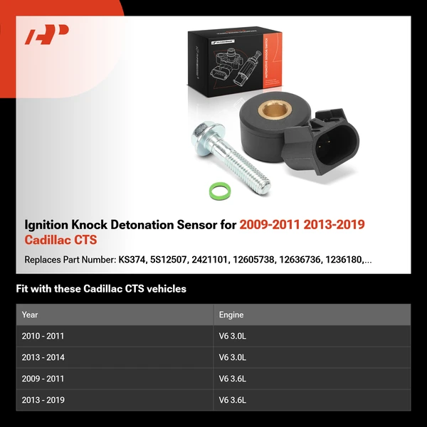 Ignition Knock Detonation Sensor for 2009-2011 2013-2019 Cadillac CTS
