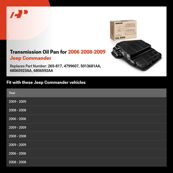 Transmission Oil Pan for 2006 2008-2009 Jeep Commander