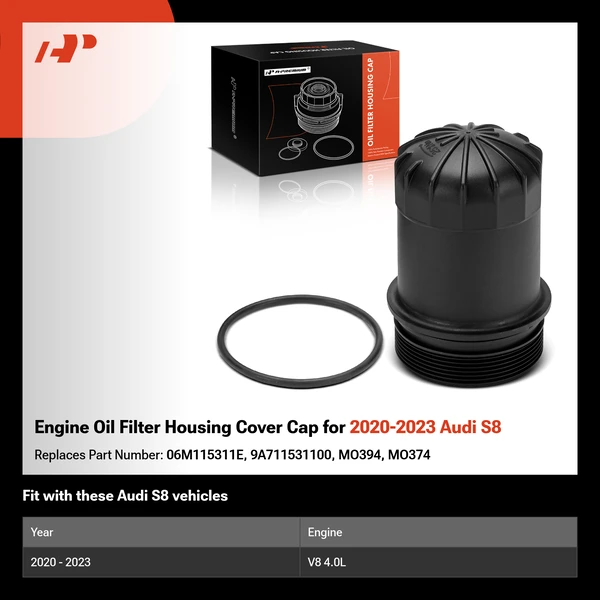 Engine Oil Filter Housing Cover Cap for 2020-2023 Audi S8