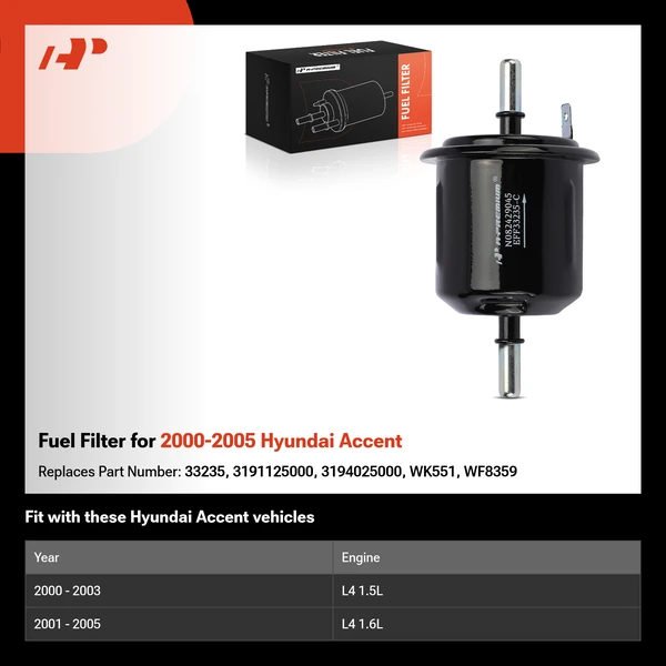 Fuel Filter for 2000-2005 Hyundai Accent