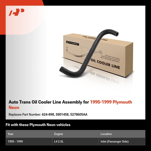 Auto Trans Oil Cooler Line Assembly for 1995-1999 Plymouth Neon