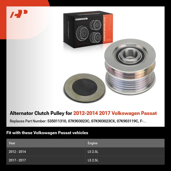 Alternator Clutch Pulley for 2012-2014 2017 Volkswagen Passat