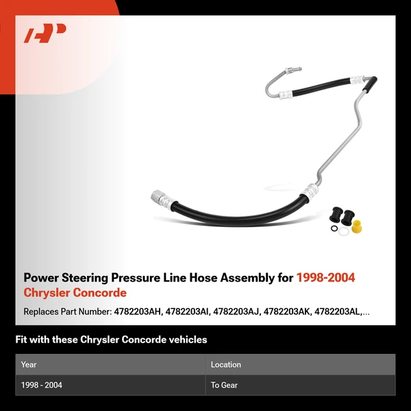 Power Steering Pressure Line Hose Assembly for 1998-2004 Chrysler Concorde