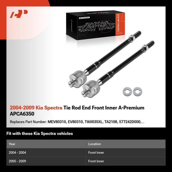 2004-2009 Kia Spectra Tie Rod End Front Inner A-Premium APCA6350