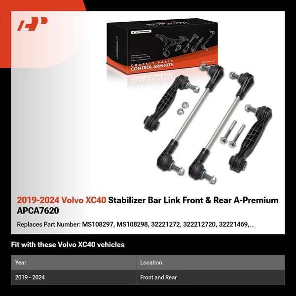 2019-2024 Volvo XC40 Stabilizer Bar Link Front & Rear A-Premium APCA7620