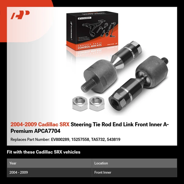 2004-2009 Cadillac SRX Steering Tie Rod End Link Front Inner A-Premium APCA7704