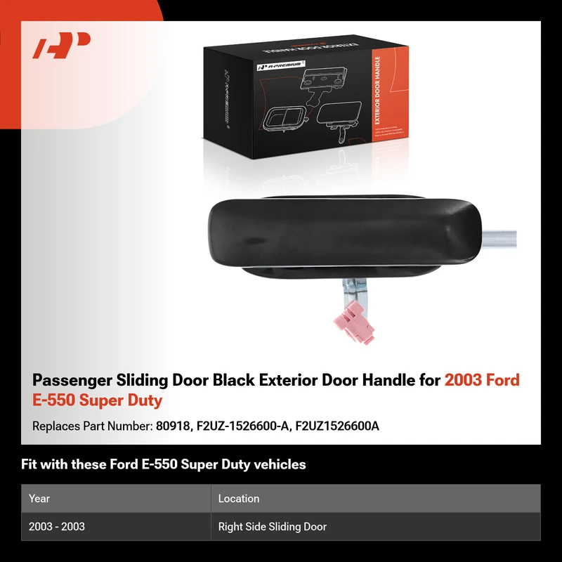 Passenger Sliding Door Black Exterior Door Handle for 2003 Ford E-550 Super Duty