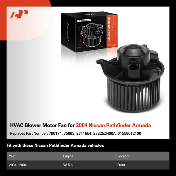 HVAC Blower Motor Fan for 2004 Nissan Pathfinder Armada