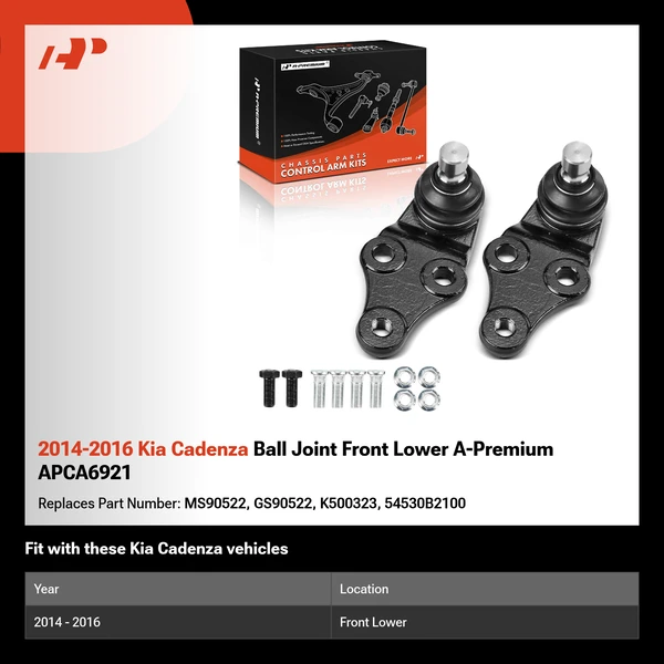 2014-2016 Kia Cadenza Ball Joint Front Lower A-Premium APCA6921