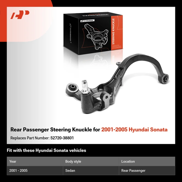 Rear Passenger Steering Knuckle for 2001-2005 Hyundai Sonata