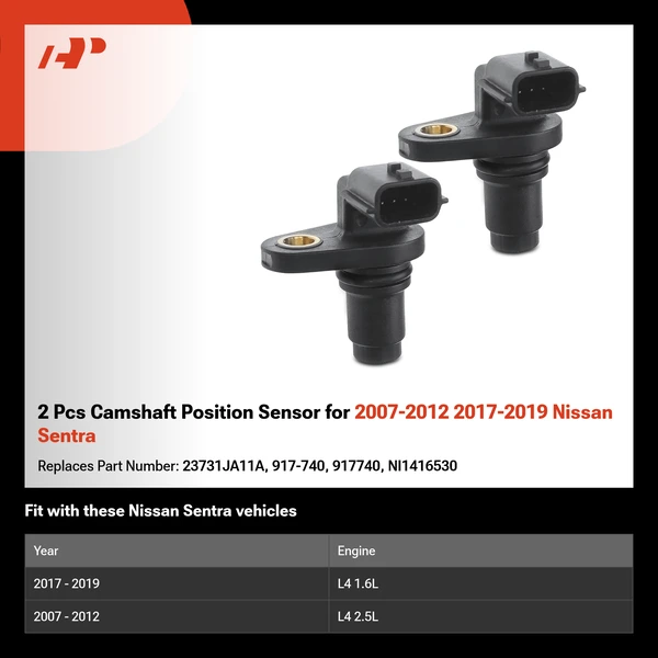 2 Pcs Camshaft Position Sensor for 2007-2012 2017-2019 Nissan Sentra