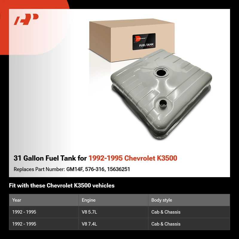 31 Gallon Fuel Tank for 1992-1995 Chevrolet K3500