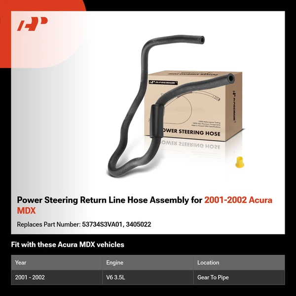 Power Steering Return Line Hose Assembly for 2001-2002 Acura MDX
