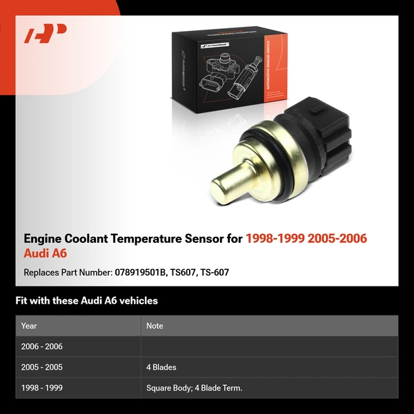 Engine Coolant Temperature Sensor for 1998-1999 2005-2006 Audi A6