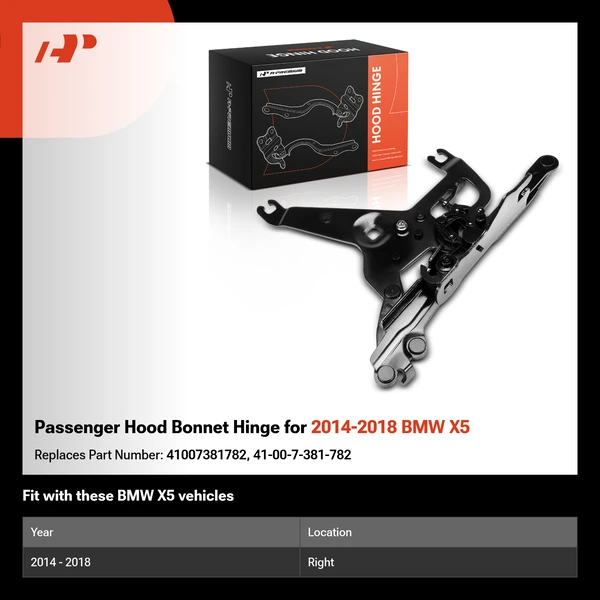 Passenger Hood Bonnet Hinge for 2014-2018 BMW X5