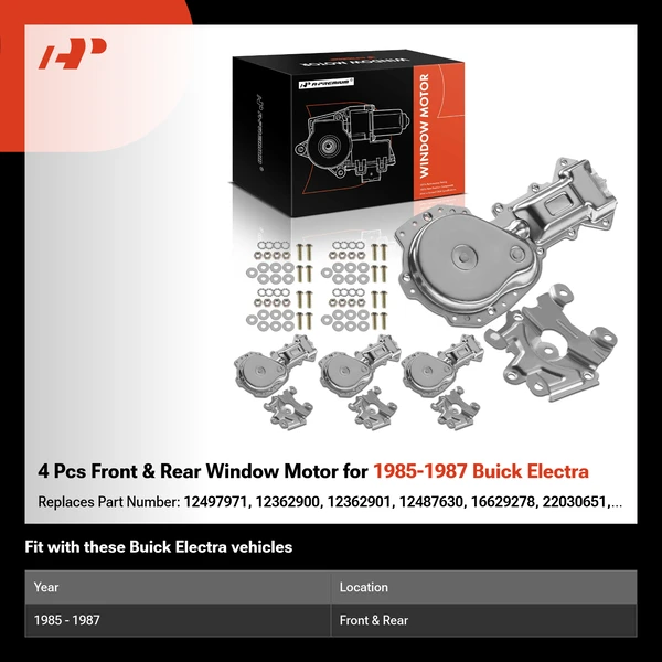 4 Pcs Front & Rear Window Motor for 1985-1987 Buick Electra