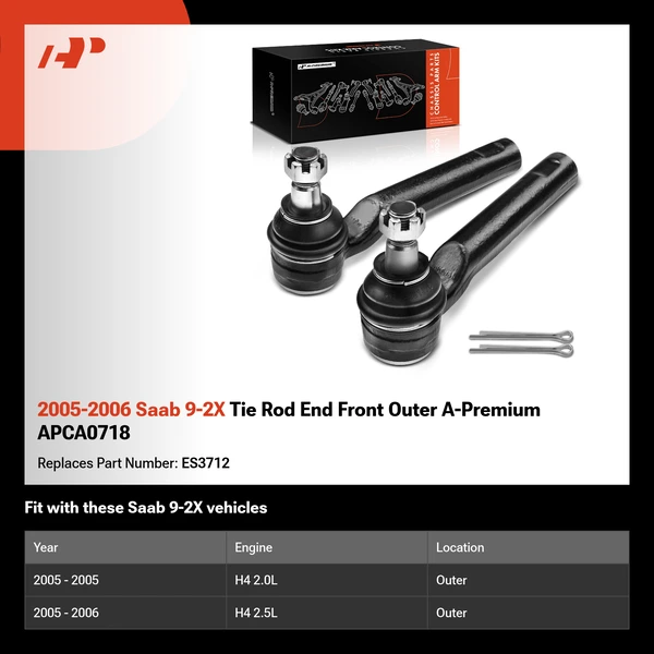 2005-2006 Saab 9-2X Tie Rod End Front Outer A-Premium APCA0718