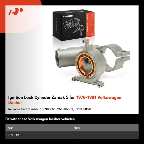 Ignition Lock Cylinder Zamak 5 for 1978-1981 Volkswagen Dasher
