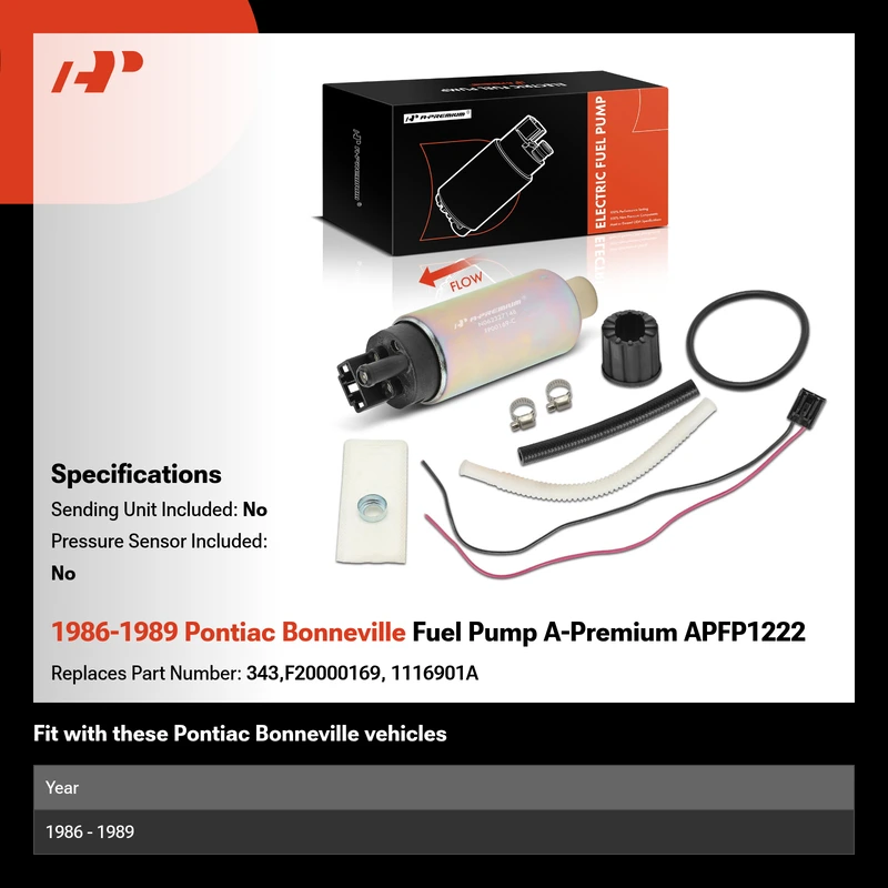 1986-1989 Pontiac Bonneville Fuel Pump A-Premium APFP1222