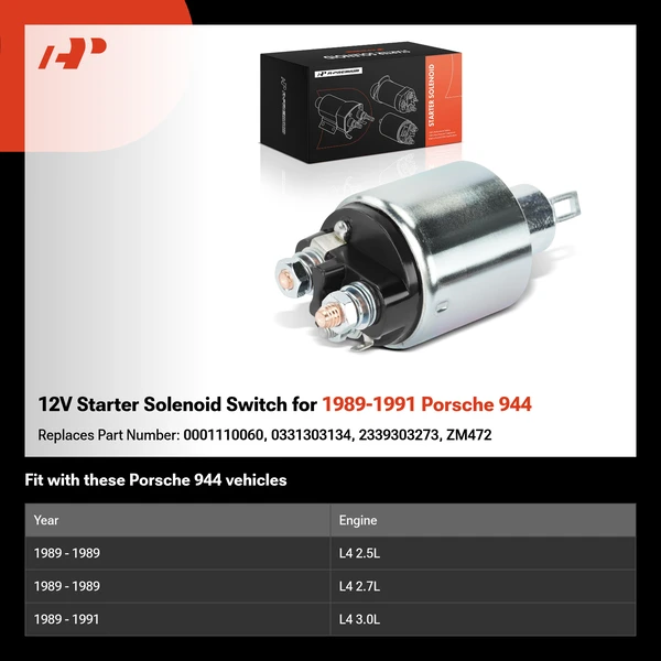 12V Starter Solenoid Switch for 1989-1991 Porsche 944
