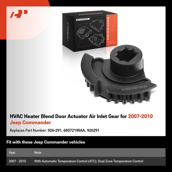 HVAC Heater Blend Door Actuator Air Inlet Gear for 2007-2010 Jeep Commander