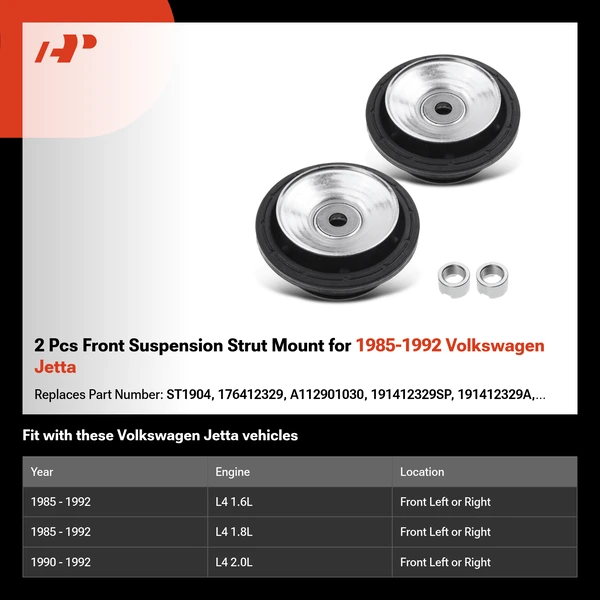 2 Pcs Front Suspension Strut Mount for 1985-1992 Volkswagen Jetta