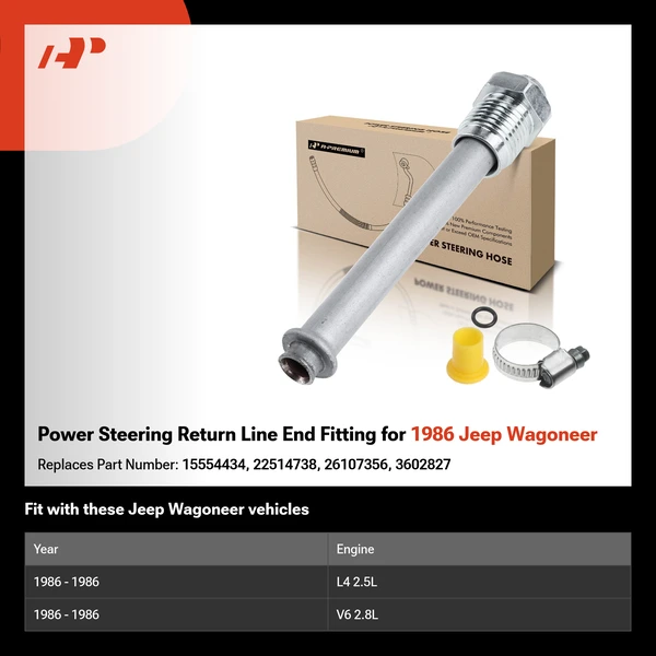 Power Steering Return Line End Fitting for 1986 Jeep Wagoneer