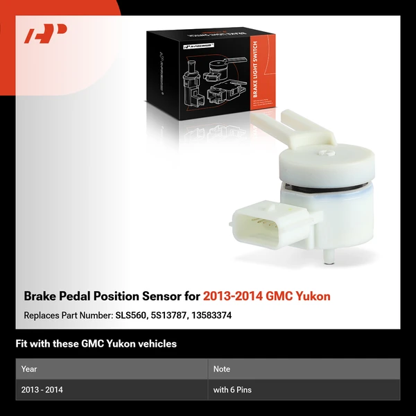 Brake Pedal Position Sensor for 2013-2014 GMC Yukon