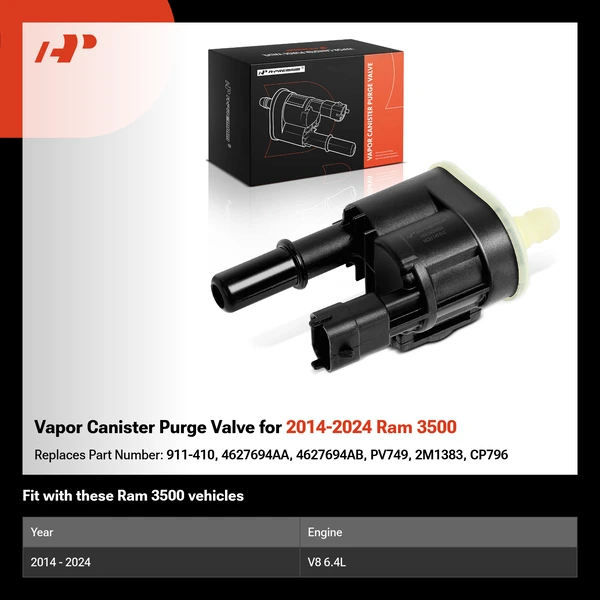 Vapor Canister Purge Valve for 2014-2024 Ram 3500
