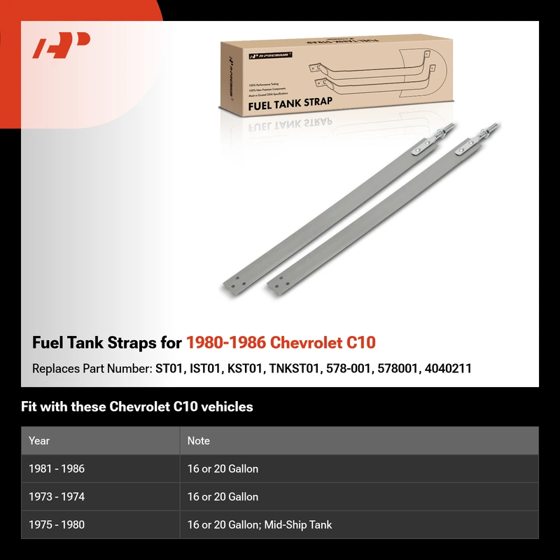 Fuel Tank Straps for 1980-1986 Chevrolet C10
