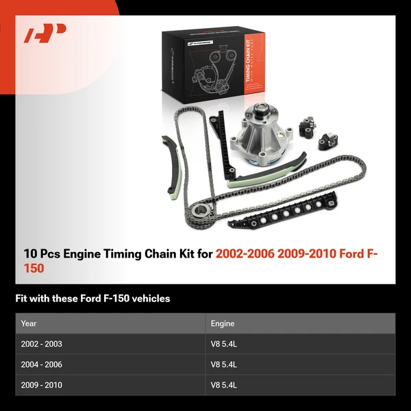 10 Pcs Engine Timing Chain Kit for 2002-2006 2009-2010 Ford F-150