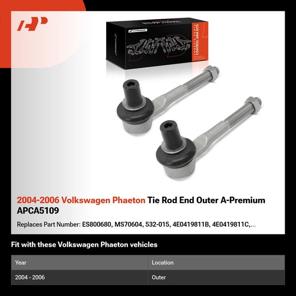 2004-2006 Volkswagen Phaeton Tie Rod End Outer A-Premium APCA5109