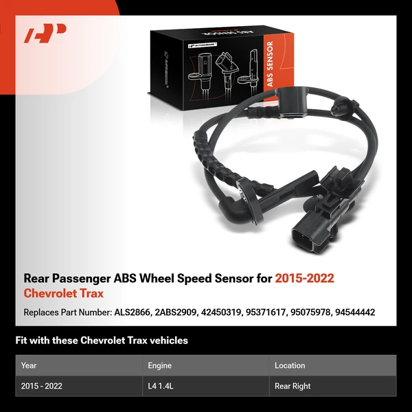 Rear Passenger ABS Wheel Speed Sensor for 2015-2022 Chevrolet Trax