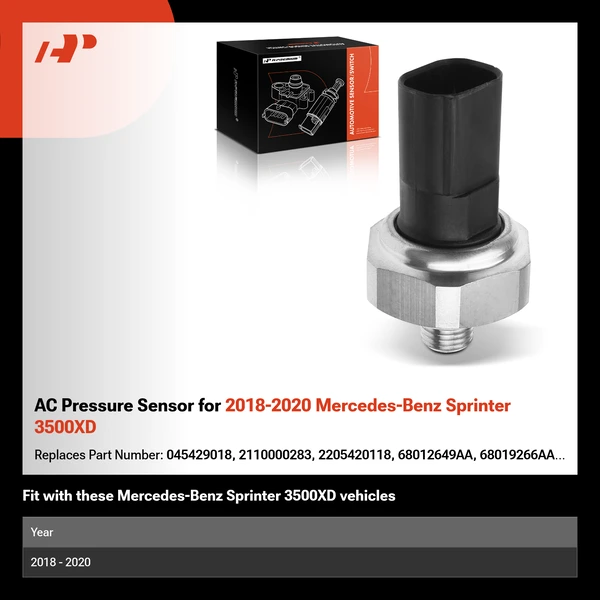 AC Pressure Sensor for 2018-2020 Mercedes-Benz Sprinter 3500XD