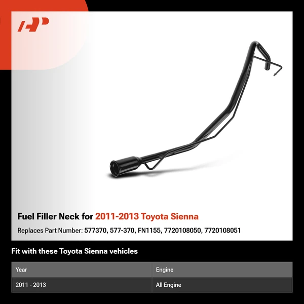 Fuel Filler Neck for 2011-2013 Toyota Sienna