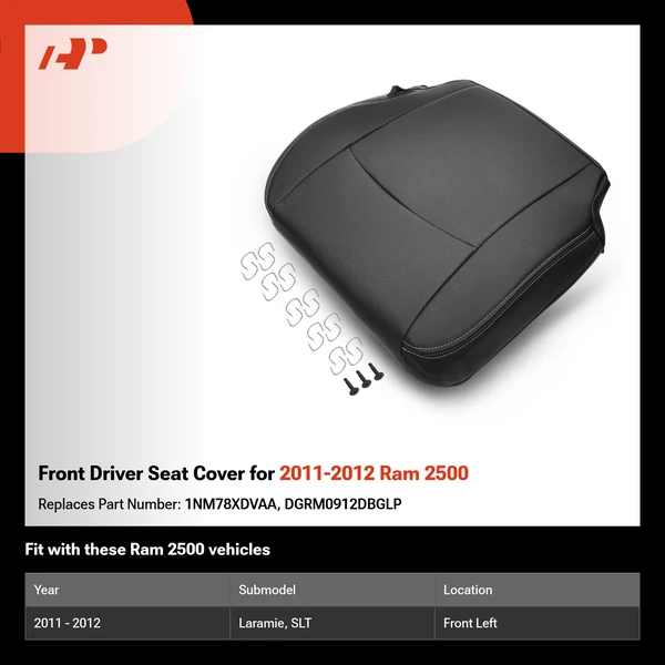 Front Driver Seat Cover for 2011-2012 Ram 2500