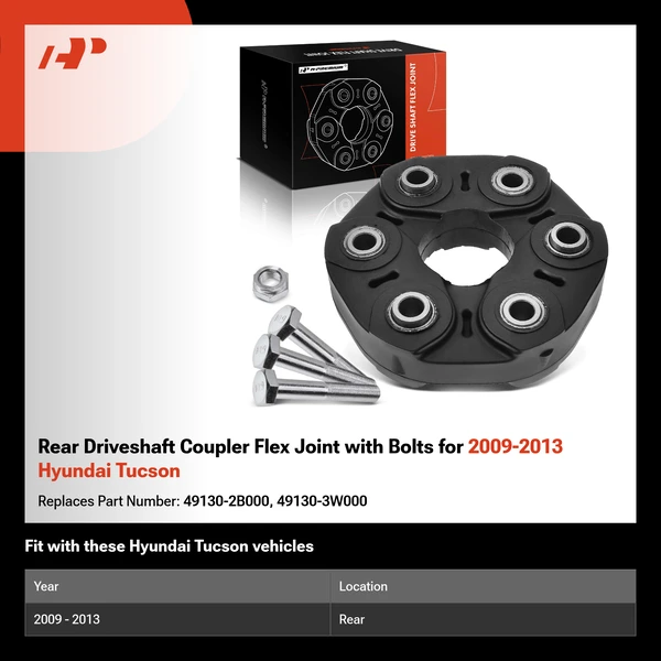 Rear Driveshaft Coupler Flex Joint with Bolts for 2009-2013 Hyundai Tucson