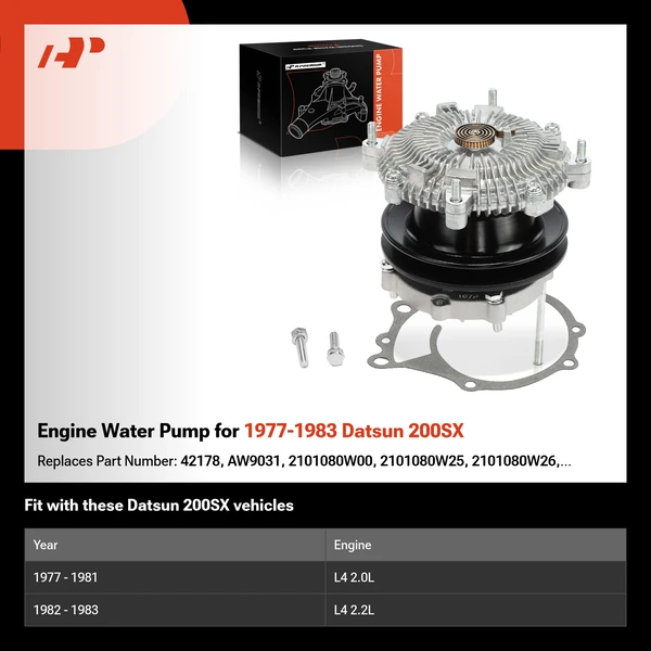 Engine Water Pump for 1977-1983 Datsun 200SX