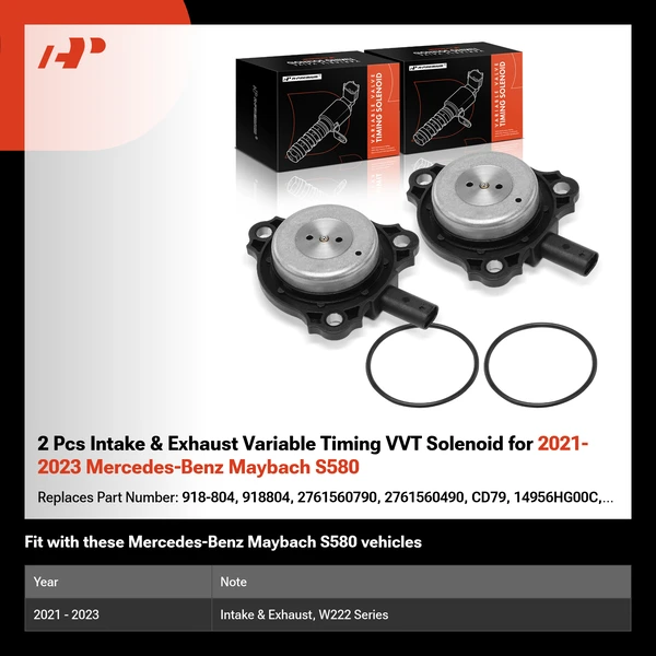 2 Pcs Intake & Exhaust Variable Timing VVT Solenoid for 2021-2023 Mercedes-Benz Maybach S580