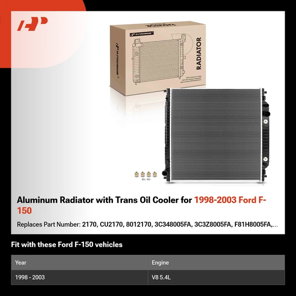 Aluminum Radiator with Trans Oil Cooler for 1998-2003 Ford F-150