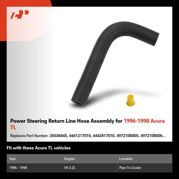 Power Steering Return Line Hose Assembly for 1996-1998 Acura TL