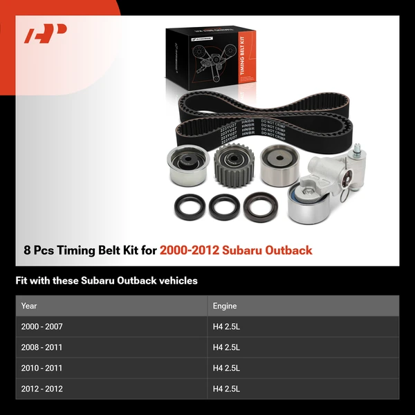 8 Pcs Timing Belt Kit for 2000-2012 Subaru Outback