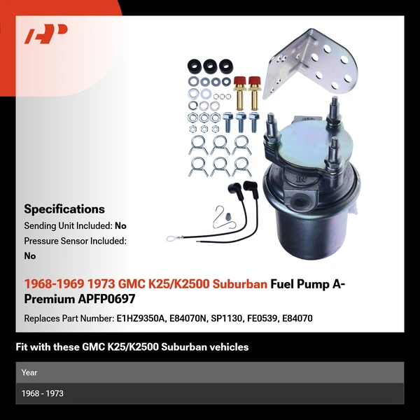1968-1969 1973 GMC K25/K2500 Suburban Fuel Pump A-Premium APFP0697