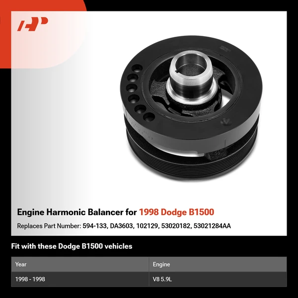 Engine Harmonic Balancer for 1998 Dodge B1500