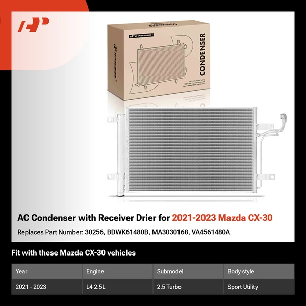 AC Condenser with Receiver Drier for 2021-2023 Mazda CX-30
